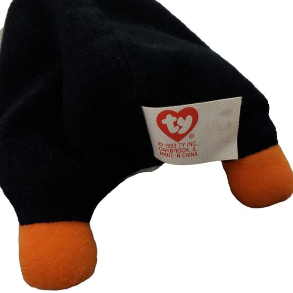 Vintage 1993 TY Teenie Beanie Babies "Waddle" The Penguin Retired 5" Plush Toy - Picture 8 of 8